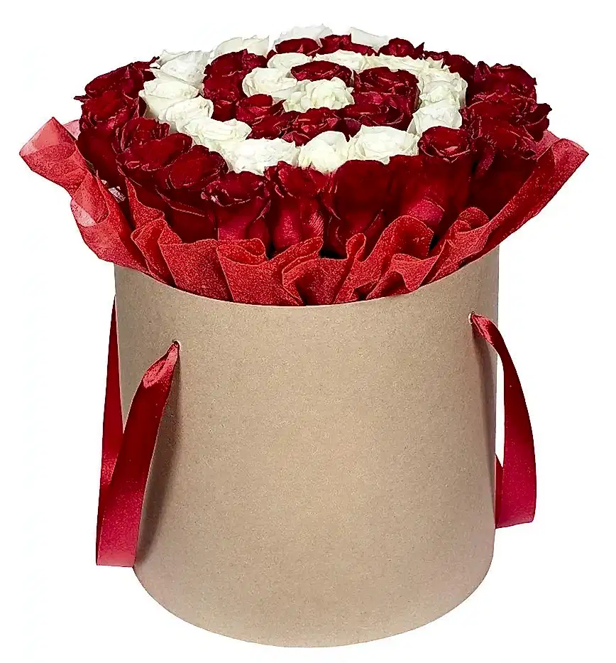 Red and White Roses Box