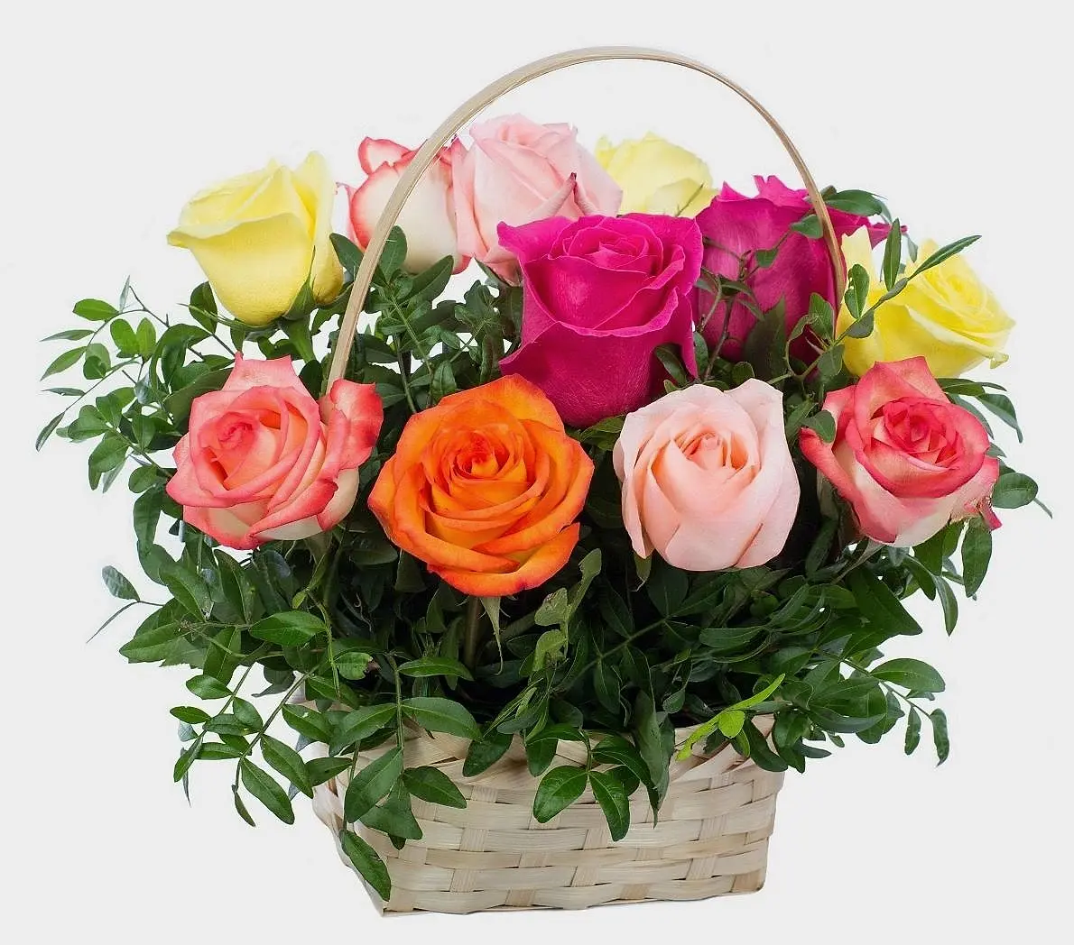 Rainbow Roses Basket